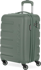 SwissGear 7366 Signature Hardside Expandable Luggage with Spinner Wheels, TSA Lock, Cup-Holder, Olive, Carry-On 19-Inch