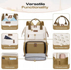 Maelstrom Travel Backpack for Women Men,Laptop Backpack Fits 15.6-17.3 Inch Laptop, Nurse/Work Bag with Insulated Lunch Box (Khaki-beige)