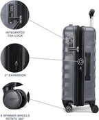 Travelpro Maxlite Air V2 Hardside Expandable Carry on Luggage, 8 Spinner Wheels, Lightweight Hard Shell Suitcase, TSA lock, Shadow Grey, Carry On 20-Inch