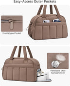 oscaurt Gym Bag for Women Puffer Duffle Bag for Travel Water Resistant Carry On Weekender Overnight Duffel Dance Bag with Shoe Compartment