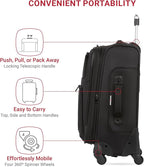 SWISSGEAR Sion Softside Expandable Spinner Luggage Durable Lightweight Travel Suitcase, Black, Checked-Medium 25-Inch
