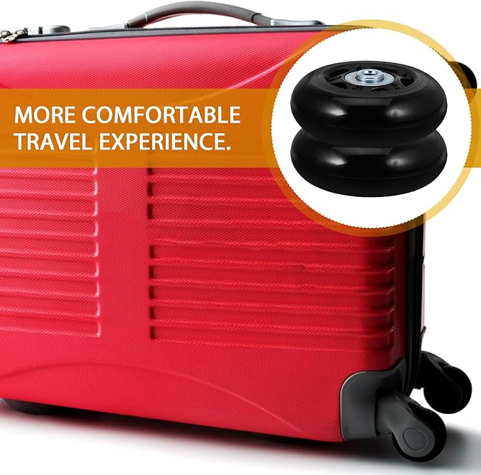 4 Sets Luggage Replacement Wheels - 2.7'' Silent Rubber Wheel Repair Set for Travel Suitcase - with Mounting Accessories Fits Most Standard Luggage Cases