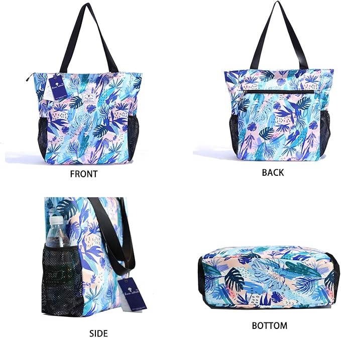 Original Floral Water Resistant Large Tote Bag Shoulder Bag for Gym Beach Travel Daily Bags Upgraded