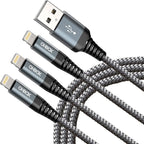 Short iPhone Charger Cable 3FT, [Apple MFi Certified] 3Pack USB Lightning Cable Fast Charging, i Phone Charging Cord Compatible with iPhone 14/13/12/11/Pro/Max/Mini/X/Plus/8/7/6/5S/SE/Plus/iPad