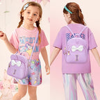 KKXIU Girls Initial Bowknot Cute Mini Backpack for Toddler, Travel Small Girl Backpacks, Personalized Birthday Gifts for Little Girls and Kids(I, Purple)