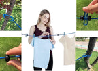 1 Pack Portable Clothesline with 12 Clothespins, Windproof Travel Clothesline Stretchy Retractable Elastic Laundry Clothes Line for Backyard, Vacation Hotel, Balcony Clothes Drying Line