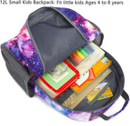 FlowFly Kids Backpack for Toddler Boys Girls, Simple Lightweight Bookbag for Daycare Kindergarten Elementary School Travel, Small Modern Bag (Medium 15''), Galaxy