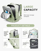 WONHOX Large Travel Backpack Carry on Flight Approved Laptop Work Business Backpack for Women Men Mochila de Viaje