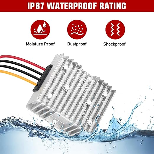 Nilight 24V to 12V Voltage Converter 240W 20A Regulator Step Down to 12VDC Waterproof DC Convert Reducer Power Supply Transformer Module for Golf Cart Scooters Trucks