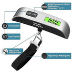 Luggage Scale, Digital Portable Handheld Suitcase, Travel Hanging Baggage with Backlit LCD Display, 50kg/110Pounds, Silver