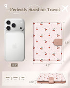 Slohif Passport Wallet Holder Cover for Travel - Women Men RFID Blocking Passport Book Protector for Boarding Pass Cards