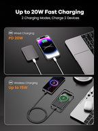 【Titanium Body & Ultra-Slim 0.3-Inch Design】 5000mAh Magnetic Power Bank with Titanium Body, Lightweight & Portable, Easy to Carry for Daily Use, Travel, and Emergencies
