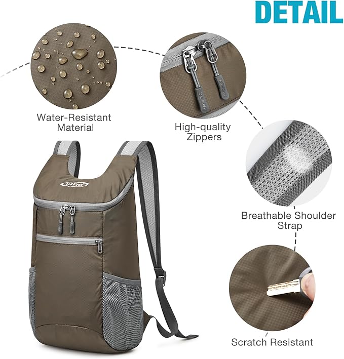 G4Free Lightweight Packable Hiking Backpack for Men Women Small Hiking Daypacks Foldable Shoulder Pack Casual Outdoor Bag 11L