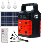 Solar Generator - Portable Power Station for Emergency Power Supply,Portable Generators for Camping,Home Use&Outdoor,Solar Powered Generator With Panel Including 3 Sets LED Light (Red Color)