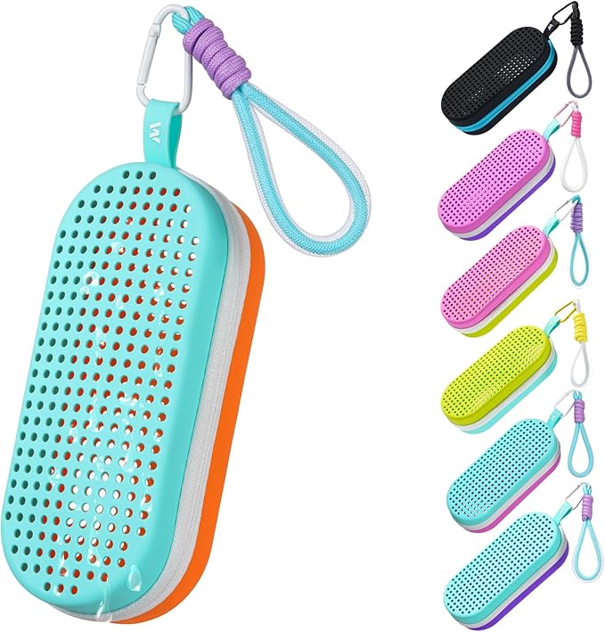 Swim Goggle Case For Swimming Goggles, Swimmer Gifts for Kids Teens Adults, Silicone Cases with Drain Hole