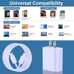 45W USB C Fast Charger Block Super Fast Charging Type C Charger for Samsung Galaxy S26 S25 S24 S23 Ultra/S26 S25 S24 S23 S22 S21 S20/Note 10/20,PPS Android Phone Charger with 6.6FT Cord-Purple