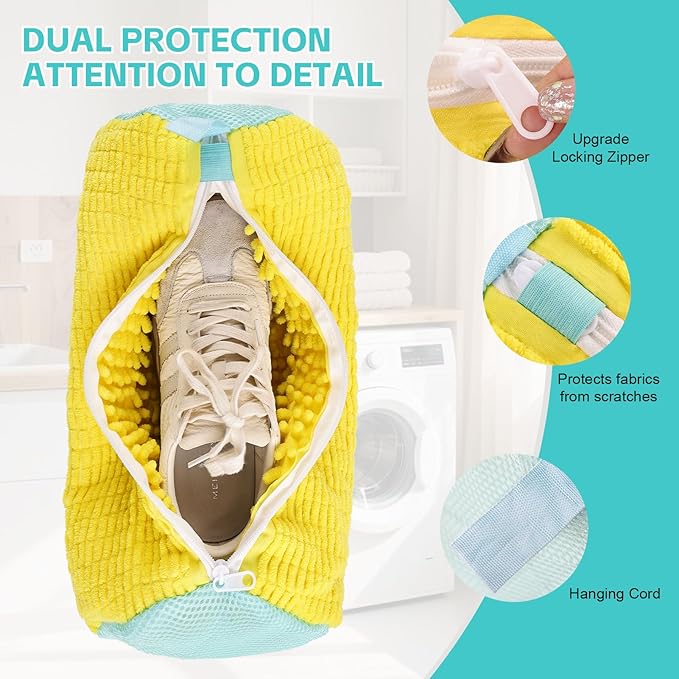 Shoe Washing Machine Bag Reusable Sneakers Tennis Shoe Cleaning Bags for Washing Machine and Dryer, Delicates Laundry Bags for Lingerie, Socks and More