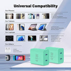 QZIIW Super Fast Samsung Charger Type C,45W Dual Port USB C Fast Charger Block [2-Pack] & Extra Long 60W 3/6/6/10FT USB C Cable - PD Quick Charging 3.0 for Samsung Galaxy S25 Ultra/S24+/S23 iPhone 16