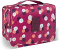 Lcsmaokin Large Capacity Toiletry Bag Travel Bag with Hanging Hook for Men and Women Waterproof Travel Cosmetic Bag Bathroom Storage Bag for Brushes Set,Full-Sized Shampoo,Accessories- Red Flower