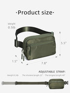 WESTBRONCO Fanny Packs for Women Men, Belt Bag with 4 Zipper Pockets, Fashion Waist Packs, Lightweight Crossbody Bags with Adjustable Strap for Workout/Running/Hiking (Green)