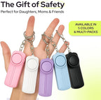 Weten Personal Safety Alarm Keychain - 130dB Siren, LED Light, Panic Pin – Compact Self-Defense Device and Emergency Whistle Alternative for Women, College, Travel, and Night Walk Protection (White)