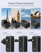 EPICKA Air 40W Universal Travel Adapter, PD Fast Charging International Power Adapter with 1 AC & 4 USB Ports, Worldwide Compact Travel Essentials for USA/EU/UK/AUS(Black, Not a Voltage Converter)