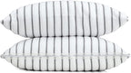 Black & White Brands Brazilian Beach/Pool Towel Pillow Case 17.7"x17.7" - Ultimate Absorbent Luxury 100% Cotton Wave (2 Pillow Cases, Gray Poly Pinstripe)