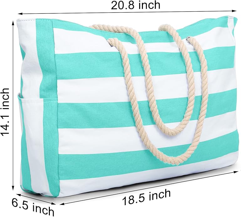 Becokan Beach Bags for Women Large Waterproof Beach Tote Bag Zipper Beach Bags Waterproof Sandproof Swim Pool Bag Large Tote