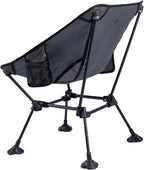 iClimb Ultralight Compact Camping Folding Beach Chair with Anti-Sinking Large Feet and Back Support Webbing (Black Grid- Square Frame)