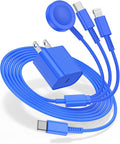 for Apple Watch Charger Fast Charging,3 in 1 Multi Chargers Cable with 20W USB C Charger, iWatch Charger Cord 6.6FT for iWatch Series Ultra2/SE/10/9/8/7/6/5/4/3/iPhone 15 16 Pro Max/14/13/12/11(Blue)