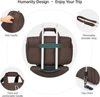 Hanke Small Travel Duffel Bag, Under Seat Carry On Personal Item Bag with 11 Pockets, Lightweight Water Resistant Foldable Weekender Bag with Trolley Sleeve for Travel Gym Daily Use（Coffee）