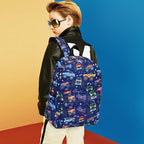 CAMTOP Preschool Backpack for Kids Boys Girls Toddler Backpack Kindergarten School Bookbags for Age 3-8 (Navy Big Wheels)