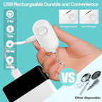 Hion Personal Safety Alarm for Women, 2 Pack Rechargeable 130dB Self Defense Alarm Keychain with LED Flashlight, Emergency Safe Sound Security for Children Elderly College Girls, Black+White