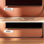 Yecaye Cord Hider, 113in Medium Cord Covers for Wires on Wall, Cord Organizer for 2-3 Wires, Easy Install Cable Management Kit, TV Cable Hider for Home Office, W0.95in H0.55in, Darkwood
