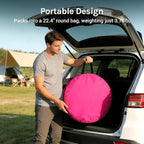 Wolfwise Pop Up Shower Tent for Camping, Portable Instant Changing Tent with Ventilation Window & Carry Bag, Privacy Bathroom Toilet for Beach & Outdoor, Width 47 ", Height 75 ", Rose Red