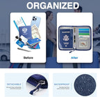 Passport Holder for Travel, Women Rfid Blocking Passport Wallet, Travel Essentials Premium Wallets, Waterproof Passport Holders Bag for Men Traveling, Travel Document Organizer Credit Cards Case
