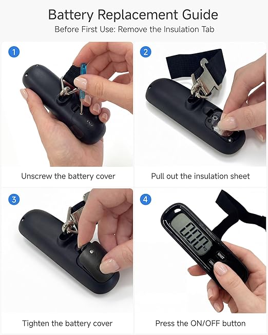LUGGEX Luggage Weight Scale, Suitcase Scale, Luggage Scale Travel Digital, Travel Scale with Large LCD Display, Portable & Battery Included (Black, 2 Pack)