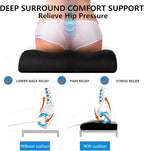 YOUFI Extra Thick Large Seat Cushion -19 X 17.5 X 4 Inch Gel Memory Foam Cushion with Carry Handle Non Slip Bottom - Pain Relief Coccyx Cushion for Wheelchair Office Chair (Black (1PACK))