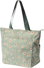ESVAN Original Floral Tote Bag Large Shoulder Bag with Multi Pockets for Gym Travel Beach Daily Bags