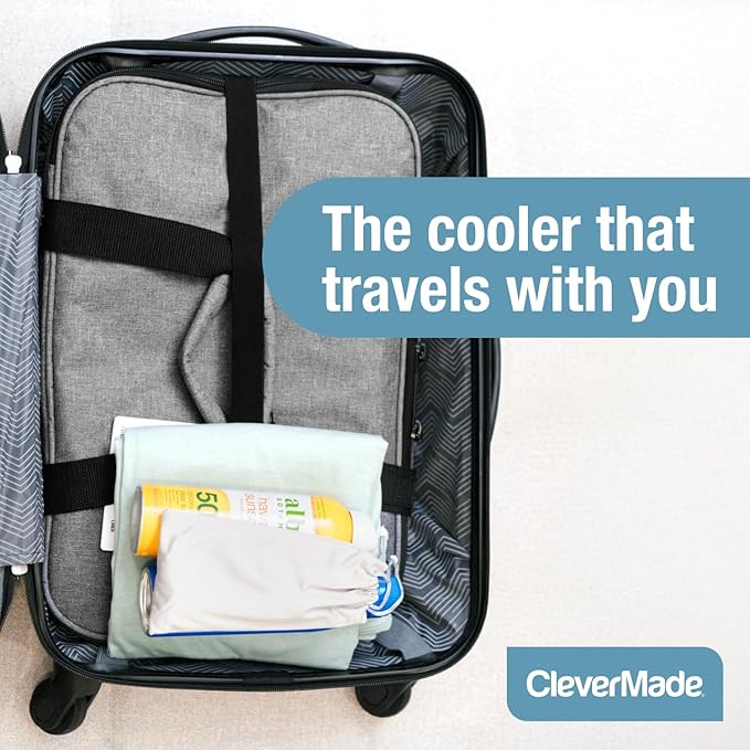 CleverMade Tahoe Collapsible Cooler Bag – Large Portable Cooler Bag for Travel, Foldable Insulated Cooler for Beach, Picnic & Tailgating, Holds Up to 50 Cans, Leakproof Soft Carry Cooler
