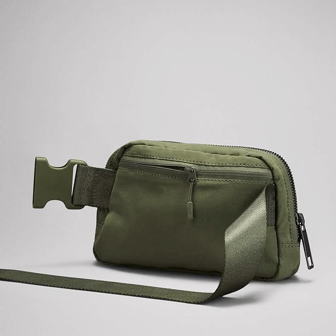 YOSHUYUKI Cross Body Fanny Packs for Women Men Fashion Waist Bag Pouch Nylon Small Travel Crossbody Bags Mini Purse Everywhere Belt Bag Bum Bag with Adjustable Strap for Running Hiking Dim Olive