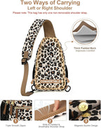 Capolo Sling Bag for Women Men Waterproof Crossbody Bags for Women Trendy Casual Fanny Pack with Convertible Shoulder Strap Chest Bag for Travel Hiking(Leopard, Large)
