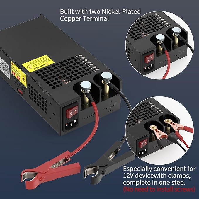 MYSWEETY 12V Power Supply, AC to DC Converter 110V AC to 12V DC Converter, New Version Power Supply Max 83.4A 1000W Transformer for RV, Radio/Car Stereos, LED Strip, Travel, 3D Printer