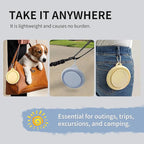 Collapsible Dog Bowls 2-Pack, Portable Travel Dog Bowl with Carabiner, Food-Grade Silicone Pet Bowl for Hiking, Walking(Macaron Blue and Yellow)