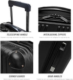Kenneth Cole REACTION Out of Bounds Lightweight Hardshell 4-Wheel Spinner Luggage, Midnight Black, 20-Inch Carry On