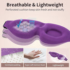 Sleep Mask, Blackout 3D Contoured Sleeping Eye Mask, Upgraded Eyelash Friendly Night Blindfold with Adjustable Strap, Lightweight Soft Eyeshade for Women Men, Concave Cup Eye Cover for Travel Nap