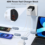 USB C Charger Block, 2 Pack 40W 4-Port iPhone Charger Fast Charging Multiport PD 3.0 & QC 4.0 Double Quick Charge, Compatible with iPhone 17/16/15/14/13/12/11，Pro Max，iPad, Samsung (2, Black)