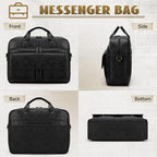 RAINSMORE Mens Laptop Bag PU Leather Messenger Bag 15.6 Inch Briefcase Vintage Computer Satchel Bag for Work Business