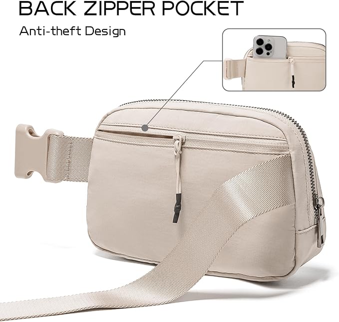 Belt Bag for Women Fanny Pack Crossbody Bags for Women Fashion Waist Packs with Adjustable Strap Gifts for Teen Girls Women Men (Beige)