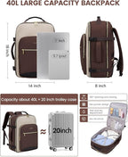 LOVEVOOK 40L Travel Backpack for Women & Men, Airline Approved Carry On Luggage with 3 Packing Cubes, TSA Overnight Bags, Waterproof Personal Item Bag, Weekender Essentials Backpacks fits 17" Laptop